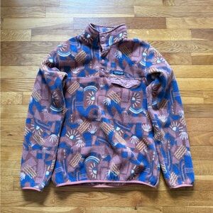 Patagonia Synchilla Snap-T Fleece Pullover Women’s Medium Canyon Block Big Sisu